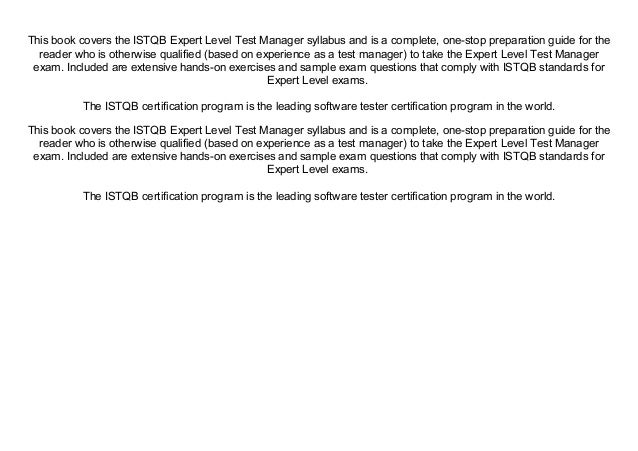 Istqb Test Manager Book
